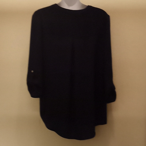 Cathy Navy Crepe Blouse - Picture 6 of 14